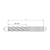 Solid Carbide End Mills •VariMill XTREME • Series 4X6E • Radiused • 4 Flute • Weldon Shank • Inch - Big-tools Industrial Supply Tools for Metal Cutting